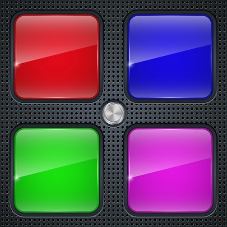 Colorful buttons vector setのイラスト素材