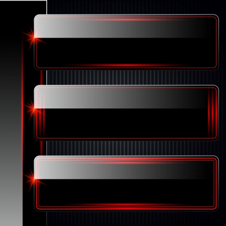 Black glass bannersのイラスト素材