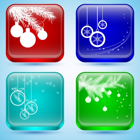 Christmas buttons setのイラスト素材
