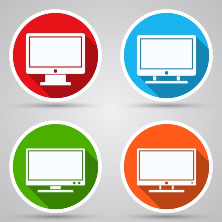 Monitor vector iconsのイラスト素材