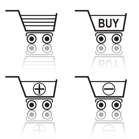 Shopping cart vector iconsのイラスト素材