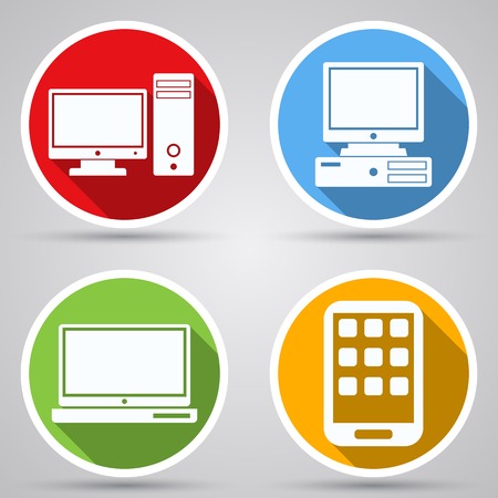 Computer vector iconsのイラスト素材