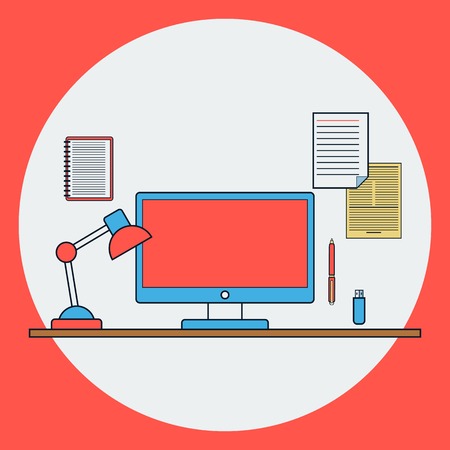 Home workplace vector illustrationのイラスト素材