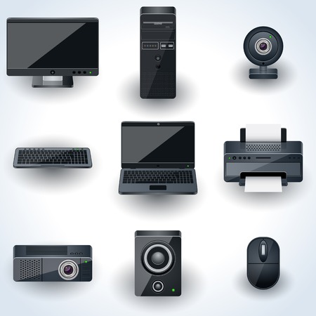 Computers and peripherals vector iconのイラスト素材