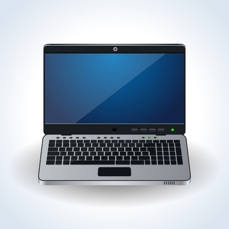 Modern laptop realistic vector iconのイラスト素材