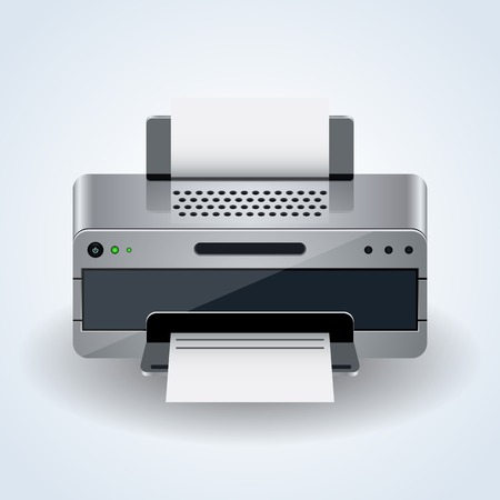 Modern desktop printer realistic 3d vector iconのイラスト素材