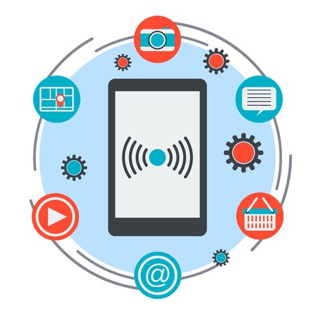 Mobile services conceptのイラスト素材