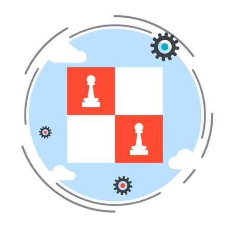 Strategy, solution choice, chess game vector conceptのイラスト素材
