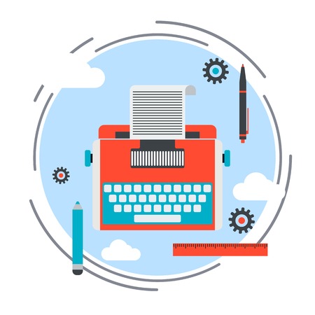 Retro typewriter flat design style iconのイラスト素材