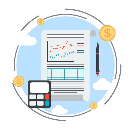 Business plan, management, financial report vector conceptのイラスト素材