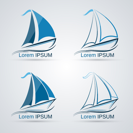 Yacht vector iconsのイラスト素材