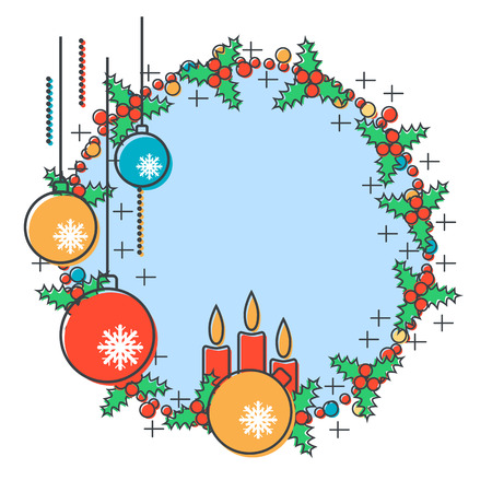 Christmas and New Year vector illustrationのイラスト素材