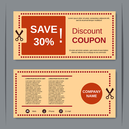 Discount coupon, gift voucher, gift certificate, sticker templateのイラスト素材