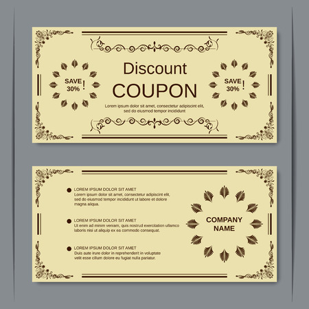 Discount coupon, gift voucher, gift certificate, sticker templateのイラスト素材