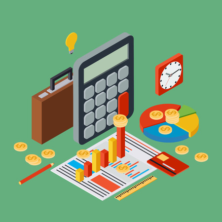Business report, financial statistic, management, portfolio, business plan, analytics conceptのイラスト素材
