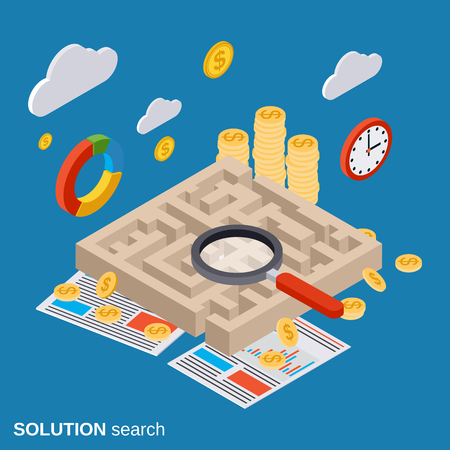 Solution search, labyrinth conceptのイラスト素材