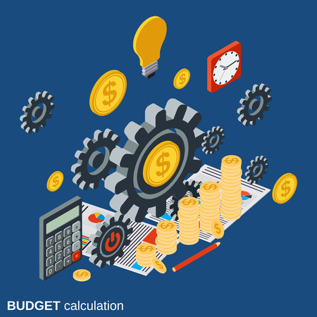 Financial calculation, budget planning, costs definition vector conceptのイラスト素材