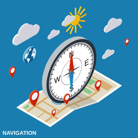 Navigation flat isometric vector conceptのイラスト素材