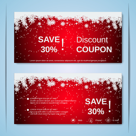 Christmas and New Year discount coupon vector templateのイラスト素材