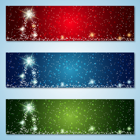 Christmas and New Year colorful vector banners collectionのイラスト素材