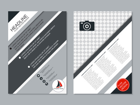 Modern professional business two-sided flyer vector design templateのイラスト素材