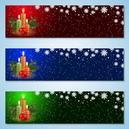 Christmas and New Year colorful vector banners collectionのイラスト素材