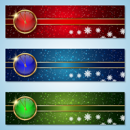 Christmas and New Year colorful vector banners collectionのイラスト素材