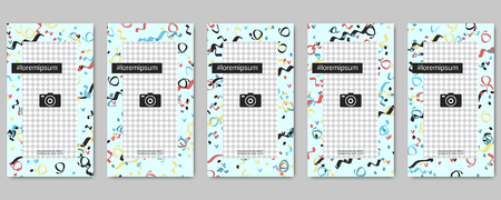Trendy social network stories editable vector templates collectionのイラスト素材