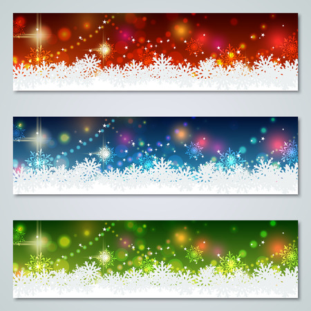 Christmas and New Year colorful luxury vector banners templates collectionのイラスト素材