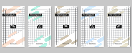 Trendy social network stories editable vector templates collection. Web application background for social mediaのイラスト素材