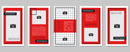 Trendy social network stories editable vector templates collectionのイラスト素材