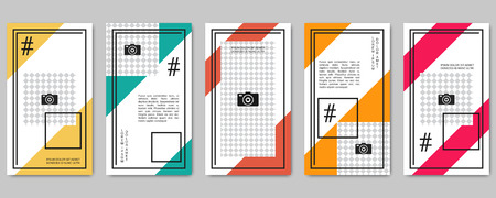 Trendy social network stories editable vector templates collection