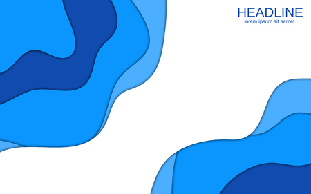 Website landing page vector template. Abstract paper cut background for webpage and applicationのイラスト素材