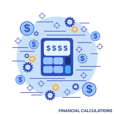 Financial calculation flat design style vector concept illustrationのイラスト素材