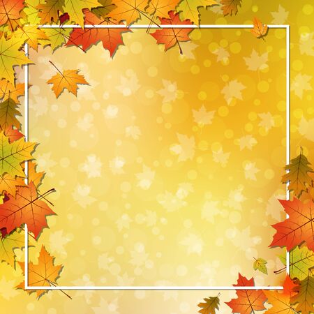 Autumn style blurred vector background with colorful leavesのイラスト素材