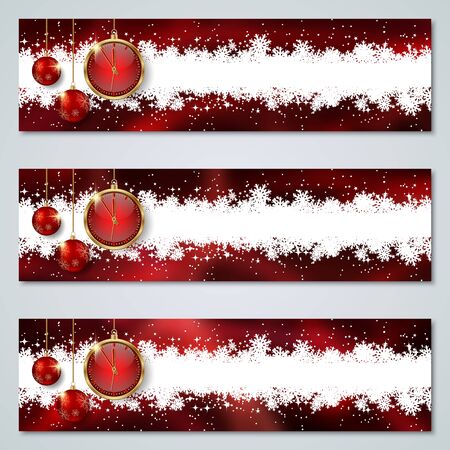 Christmas and New Year colorful luxury vector banners templates collectionのイラスト素材