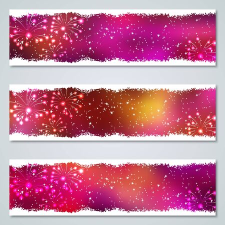 Christmas and New Year colorful luxury vector banners templates collectionのイラスト素材