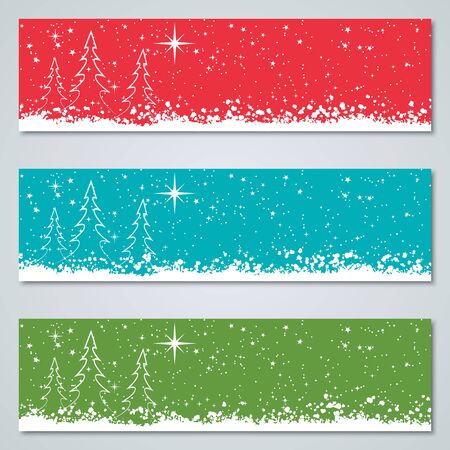 Christmas and New Year colorful banners vector templates collectionのイラスト素材