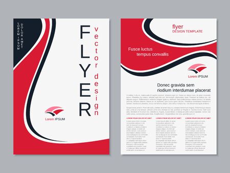 Modern geometric business two-sided flyer, booklet, brochure cover vector design templateのイラスト素材
