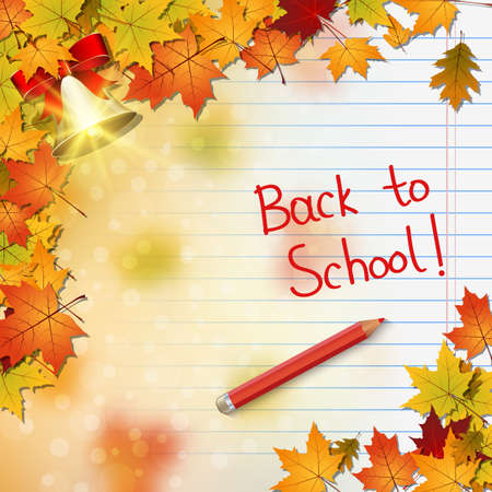 Back to school, education autumn style vector backgroundのイラスト素材