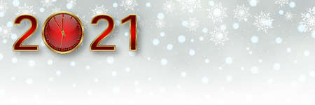 Christmas and New Year 2021 vector banner template