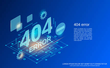 404 error page flat isometric vector concept illustration