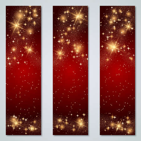Christmas and New Year luxury vertical vector banners collectionのイラスト素材