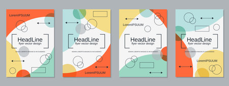 Modern geometric style trendy business flyer, booklet, brochure cover vector design templates...