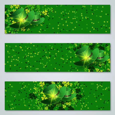 St.Patrick's Day horizontal web banners vector collectionのイラスト素材