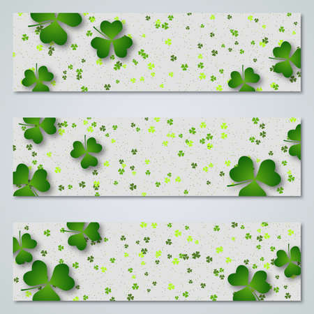 St.Patrick's Day horizontal web banners vector collectionのイラスト素材