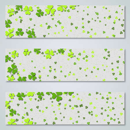 St.Patrick's Day horizontal web banners vector collectionのイラスト素材