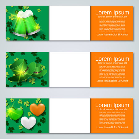 St.Patrick's Day horizontal web banners vector collectionのイラスト素材