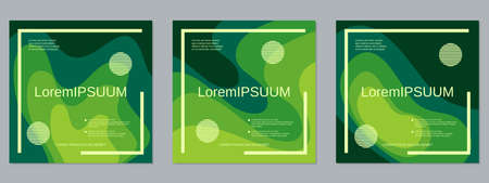 Square geometric style flyer, banner, booklet, brochure cover vector templates collection