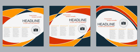 Square geometric style flyer, banner, booklet, brochure cover vector templates collectionのイラスト素材